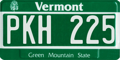 VT license plate PKH225