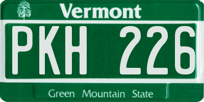VT license plate PKH226
