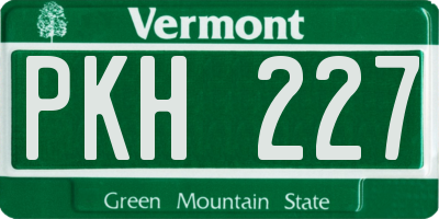 VT license plate PKH227