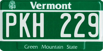 VT license plate PKH229