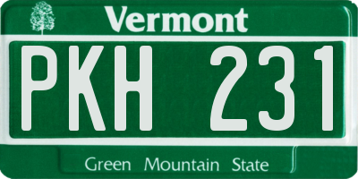 VT license plate PKH231