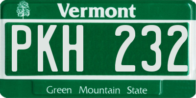 VT license plate PKH232