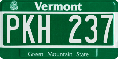 VT license plate PKH237