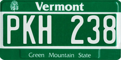 VT license plate PKH238