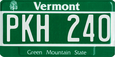 VT license plate PKH240