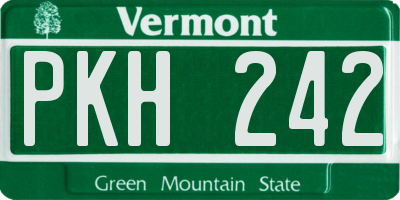 VT license plate PKH242