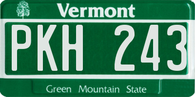 VT license plate PKH243