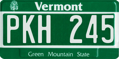 VT license plate PKH245
