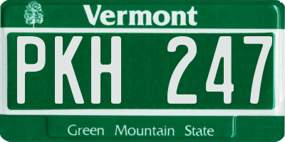 VT license plate PKH247