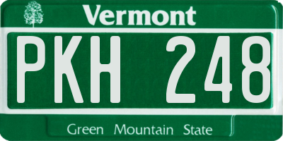VT license plate PKH248