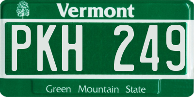 VT license plate PKH249