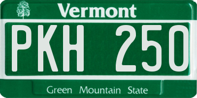 VT license plate PKH250