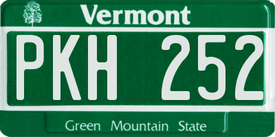 VT license plate PKH252
