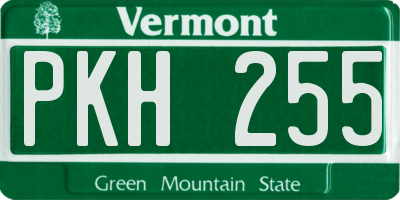 VT license plate PKH255