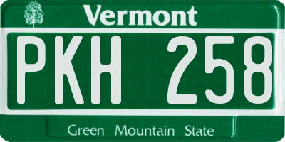 VT license plate PKH258
