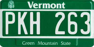 VT license plate PKH263