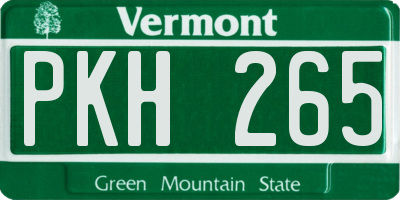 VT license plate PKH265