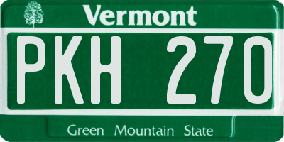 VT license plate PKH270