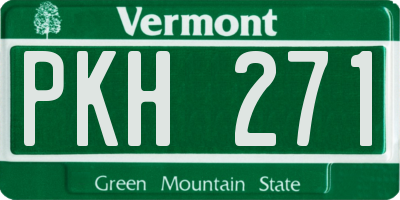 VT license plate PKH271