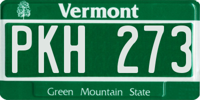 VT license plate PKH273