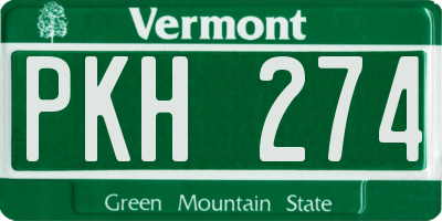 VT license plate PKH274