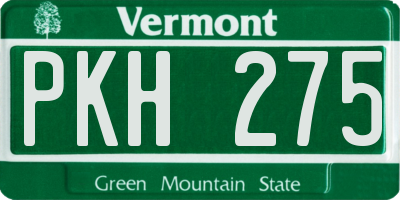 VT license plate PKH275