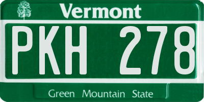 VT license plate PKH278