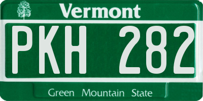 VT license plate PKH282