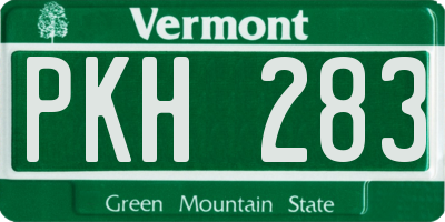 VT license plate PKH283