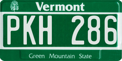 VT license plate PKH286