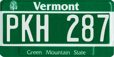 VT license plate PKH287