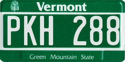 VT license plate PKH288