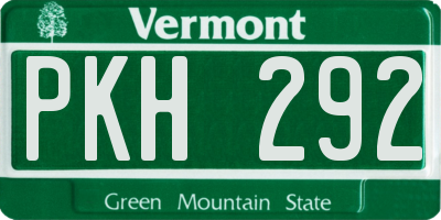 VT license plate PKH292