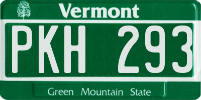 VT license plate PKH293