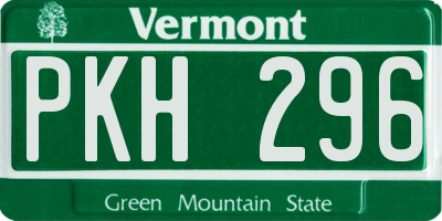 VT license plate PKH296