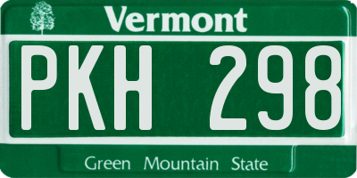 VT license plate PKH298