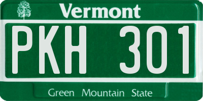 VT license plate PKH301