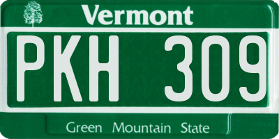 VT license plate PKH309