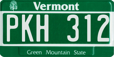 VT license plate PKH312