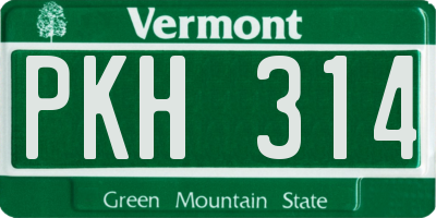 VT license plate PKH314