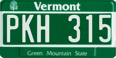 VT license plate PKH315