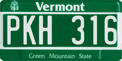 VT license plate PKH316