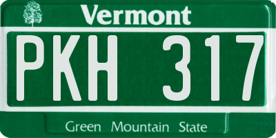 VT license plate PKH317