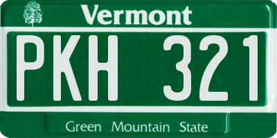 VT license plate PKH321