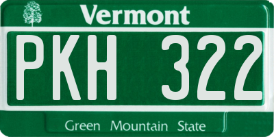 VT license plate PKH322
