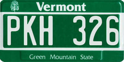 VT license plate PKH326