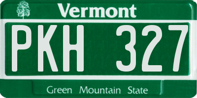 VT license plate PKH327