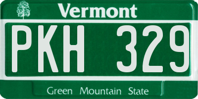 VT license plate PKH329