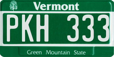 VT license plate PKH333