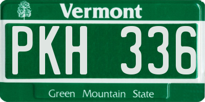 VT license plate PKH336